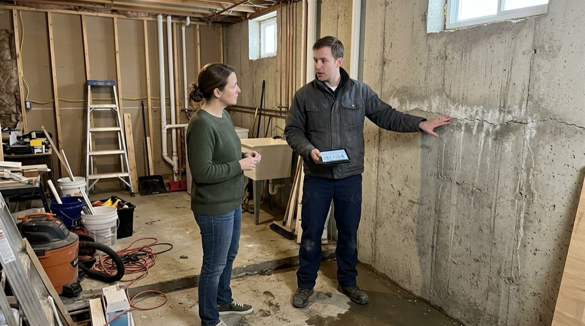 Talking a Des Moines homeowner through mitigation options in the basement