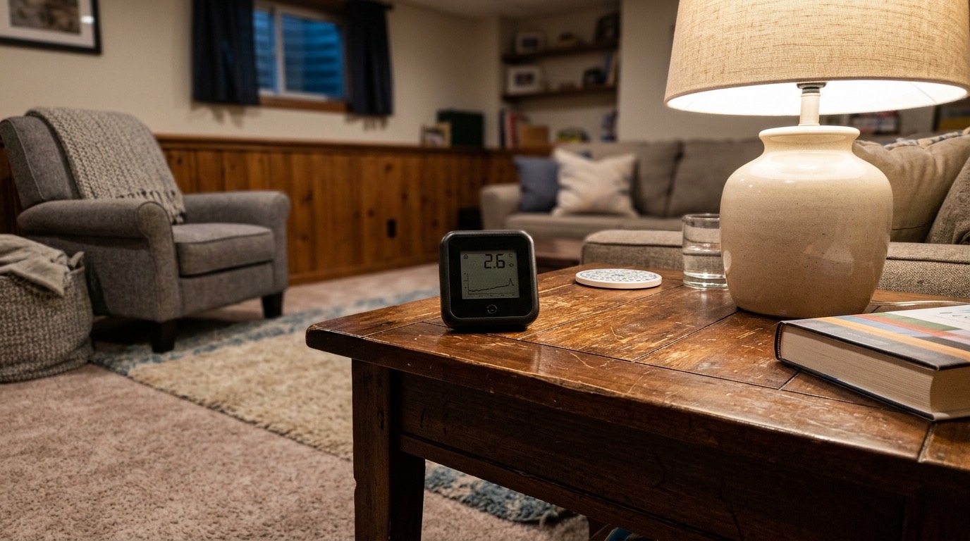 Continuous radon monitor running a 48-hour test